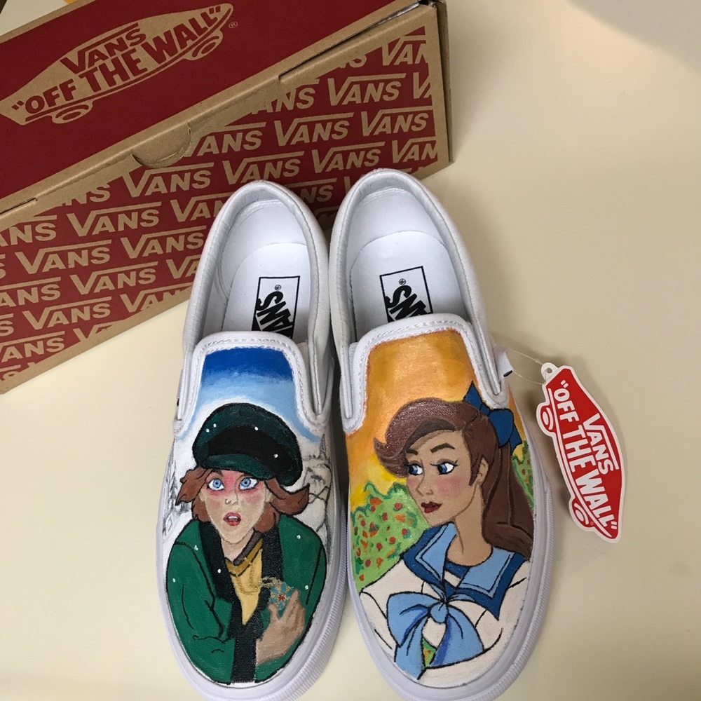 Custom paint design on Vans shoes